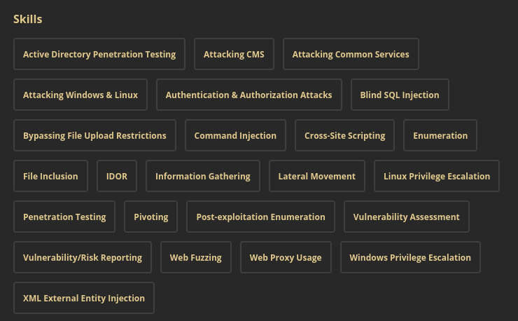 HTB's methodology for penetration testing.