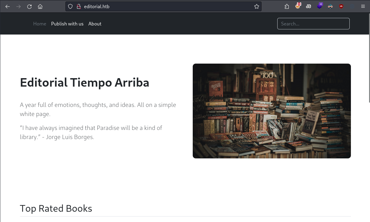 Landing page for the Tempo Arriba site.