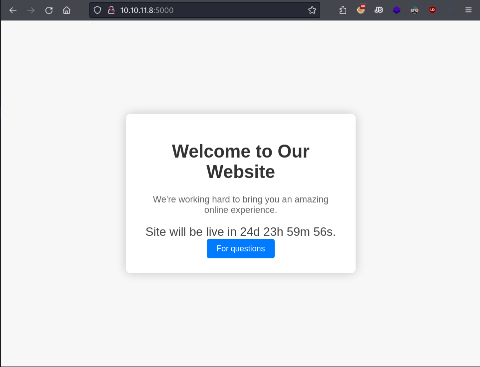 The site's landing page.