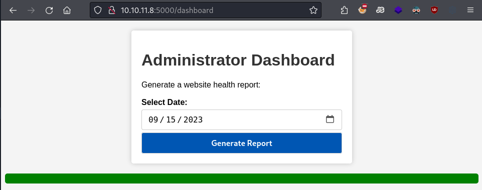 Access to `dashboard`.