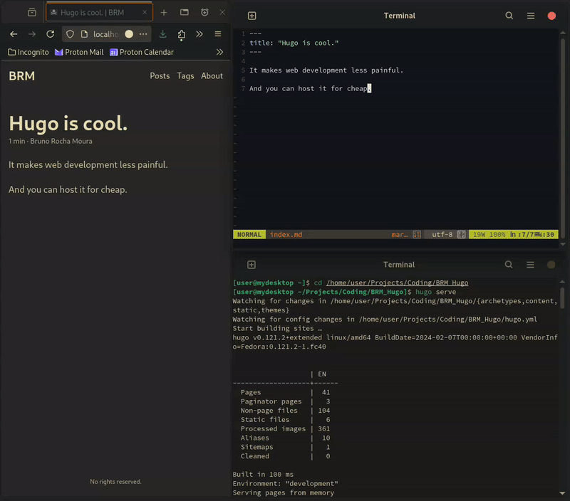 Demonstration on how the markdown file gets turned into an HTML page.