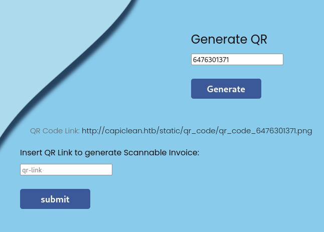 Generating a QR code from the invoice by providing the ID.