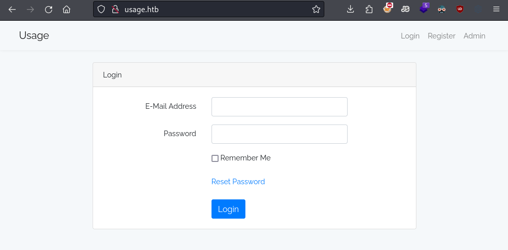 The site's landing page.