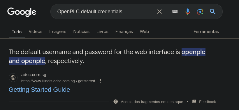 Googling for OpenPLC default credentials.