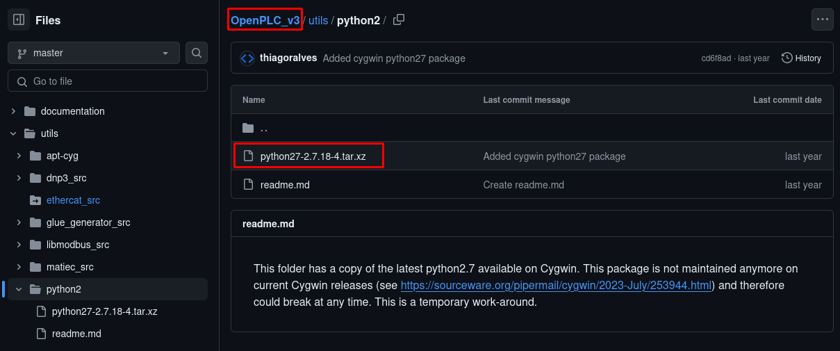 OpenPLC v3 source code, Python version matches.